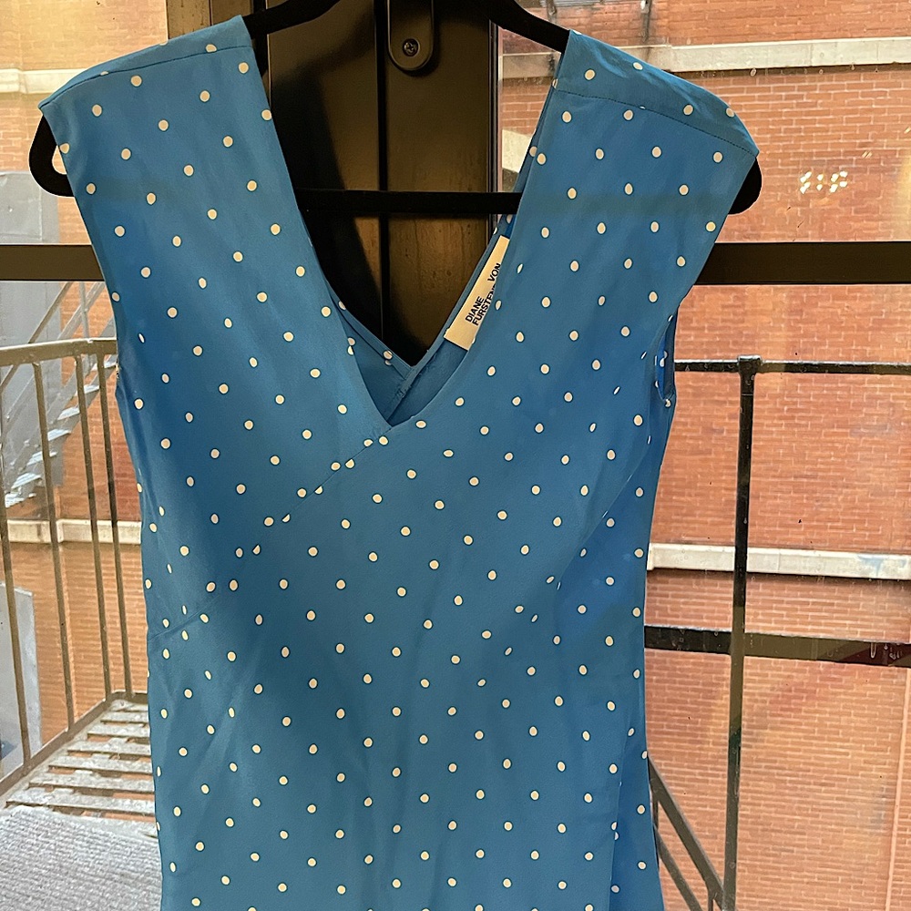 Diane Von Furstenberg Polka Dot Silk Blouse